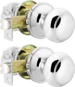 RRP £21.99 Probrico 2 Pack Interior Passage Door Knob for Hallway Stainless Steel Closet Two Sides