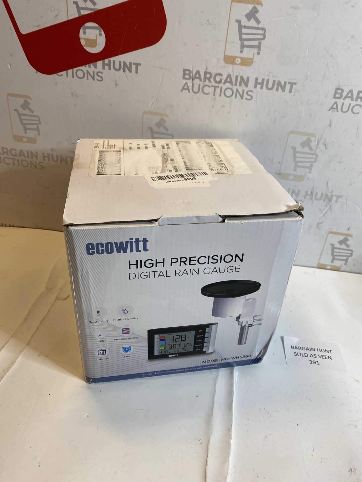 RRP £58.99 Ecowitt Wireless Digital Rain Gauge - Outdoor Rainfall Monitor with Indoor Temperature - Image 2 of 2