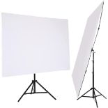 RRP £58.99 GSKAIWEN 5x6.5ft White Backdrop with Stand,Wrinkle-Resistant Collapsible Background