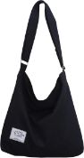 RRP £24 Set of 2 x ZhengYue Hobo Bag for Women, Canvas Crossbody Totes Beach Bag Simple Shoulder Bag