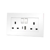 RRP £44.99 4-Pack CNBINGO Double Switched Power Socket with Dual USB Charging Ports (Type A and