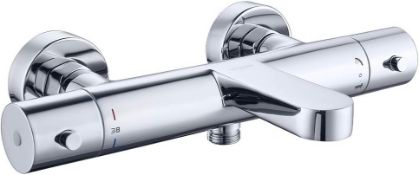 RRP £74.99 Gothern Thermostatic Bath Shower Mixer, Exposed Chrome Anti-Scalding Constant Temperature