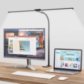 RRP £39.99 Hensam LED Desk Lamp for Office, Double Head Desk Light with Clamp, Monitor Light Bar 5