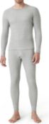 RRP £49.99 LAPASA Men's Waffle Thermal Underwear Set Cotton Long Johns Long Sleeve Base Layer Top