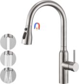 RRP £79.99 CREA High Arc Kitchen Sink Mixer Tap with Pull Out Spray, Single Lever Kitchen Tap,