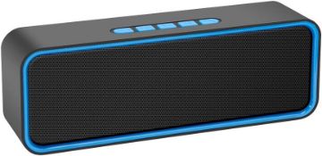 Portable Wireless Speaker, Bluetooth 5.0 Speaker with 3D Stereo HiFi Bass, 1500mAh Battery, 12