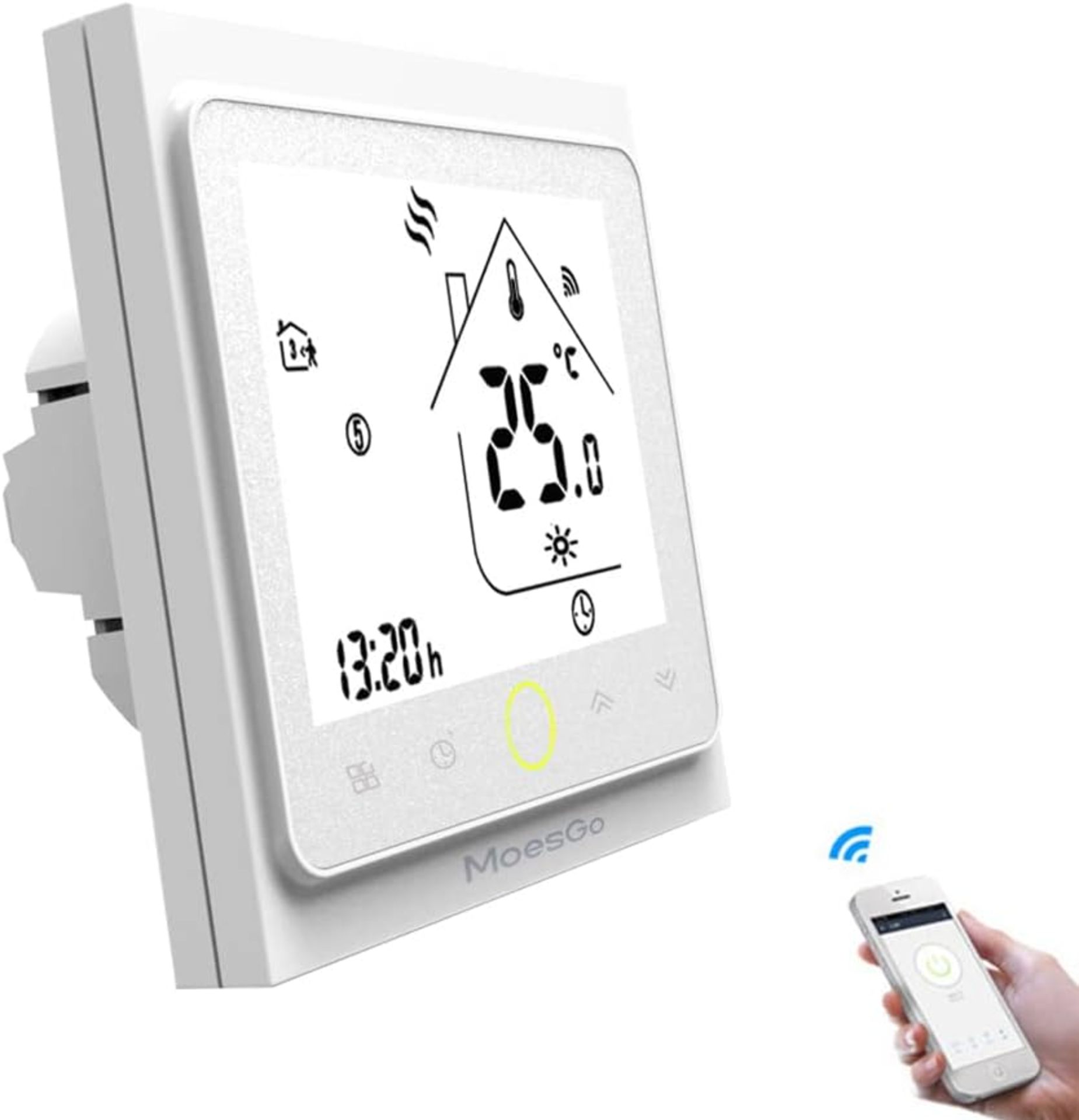 RRP £44.99 MoesGo WiFi Smart Programmable Thermostat Temperature Controller for Electric Heating,