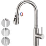 RRP £79.99 CREA High Arc Kitchen Sink Mixer Tap with Pull Out Spray, Single Lever Kitchen Tap,