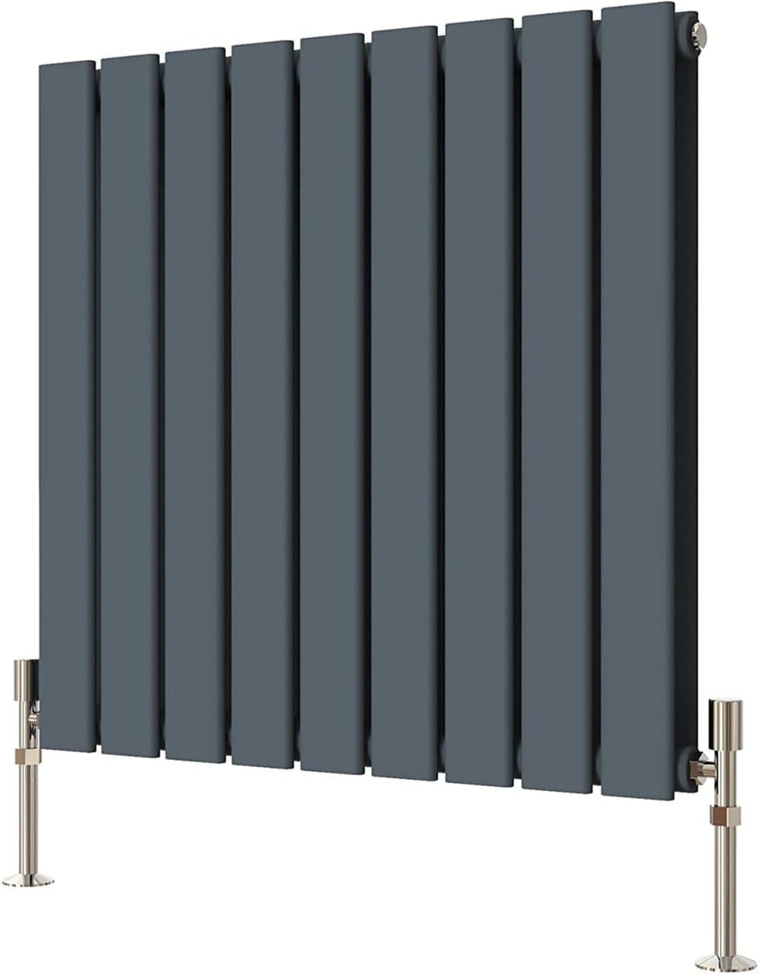 RRP £96.99 Radbliss Horizontal Flat Panel Radiator 600x612mm Anthracite Matt Grey Double Design