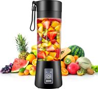 Portable Blender, Personal Travel Blender 380ML USB Rechargeable Juicer Mixer Blender With 6