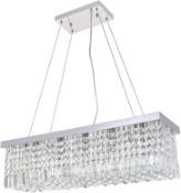 RRP £149 A1A9 Modern Crystal Chandelier Lights, Luxury Clear K9 Crystal Droplet Elegant Ceiling