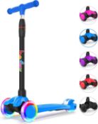BELEEV Scooter for Kids, 3 Wheel Scooter, Kick Scooter with 4 Adjustable Height, Light-up Wheels,