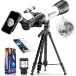 RRP £69.99 ECOOPRO Telescope, Astronomy for Beginners - 70mm Aperture 500mm AZ Mount Astronomical