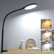 RRP £19.99 Hensam LED Desk Lamp Dimmable,Desk Light with Clamp, Flexible Table Lamp Desk Lighting 10