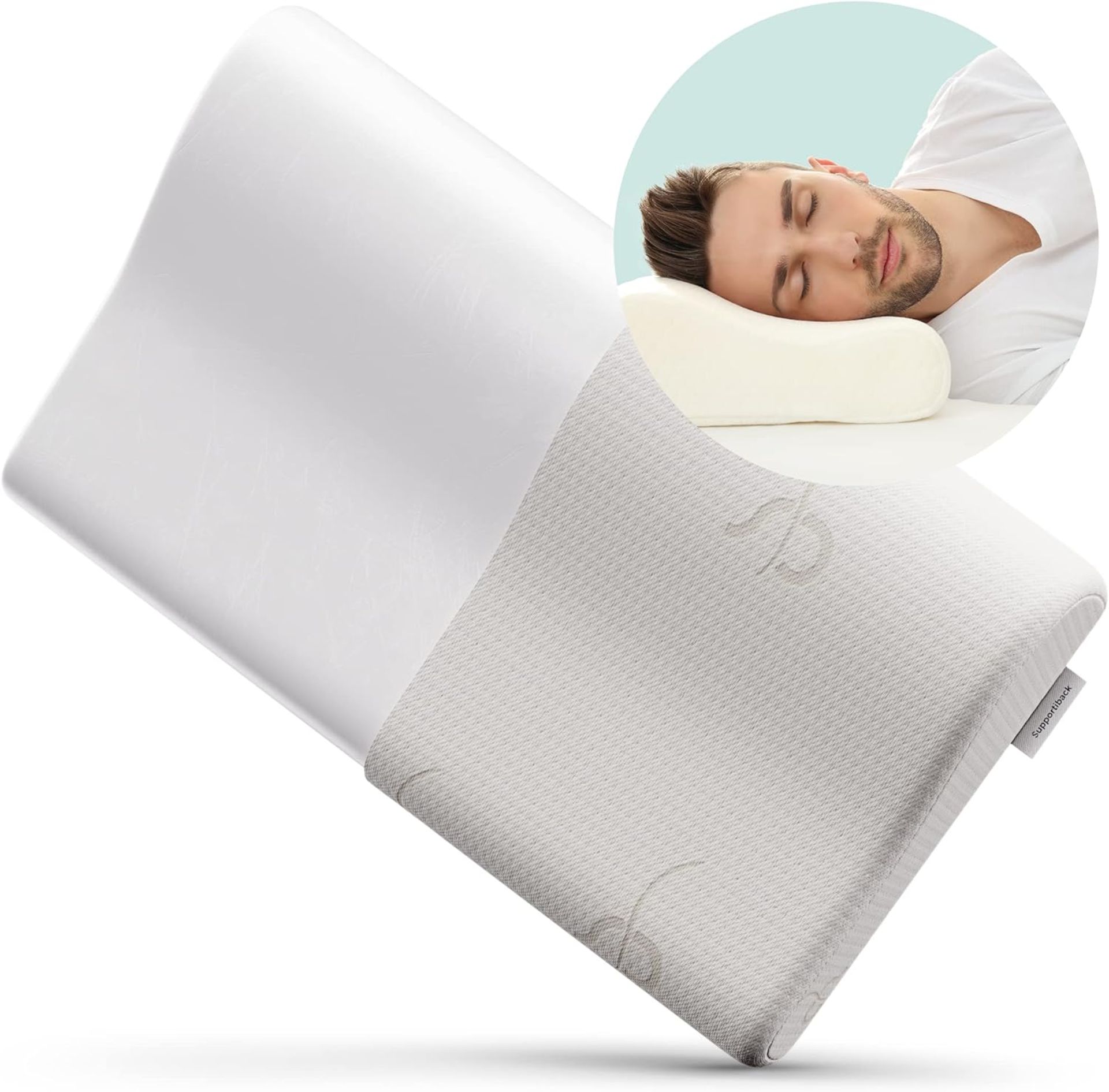 RRP £24.99 Doctor-Designed Orthopedic Pillow - Cool Feel with Patented Antibacterial, Breathable