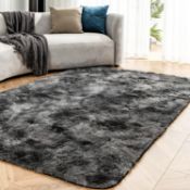 OMERAI Soft Fluffy Rug for Living Room Tie Dye Craft Anti Slip Shaggy Rug Fluffy Faux Fur Rug (