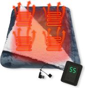 RRP £39.99 USB Heated Shawl Electric Wearable Throw Blanket with Large Heating Area 3 Temperature