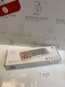 Portable 60% Mechanical Gaming Keyboard with Custom PBT Keycap Dye-Sublimation UK Layout 18 RGB
