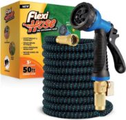 RRP £39.99 Flexi Hose Upgraded Expandable Garden Hose Pipe Including 8 Function Spray Gun Nozzle -