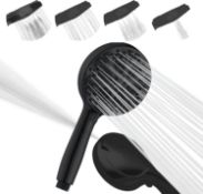 RRP £18.99 SparkPod Black Shower Head High Pressure and 10 Spray Settings - Luxury 5" Handheld