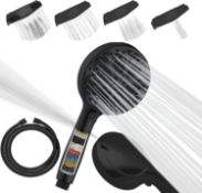 RRP £33.99 SparkPod Black Shower Head and Hose Set - High Pressure Showerhead with Filter and 10