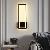 RRP £24.99 AUA 16W LED Wall Lights Indoor, Black Modern Simple Rectangular Wall Sconce Light,