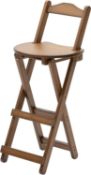 RRP £56.99 ARTALL Bar Stool Foldable Bamboo Kitchen Stool with Back Support Footrest High Stool 61cm