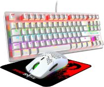 RRP £37.99 FELiCON RK2 Mechanical Gaming Keyboard Mouse Combo, TKL 80% Percent UK Layout RGB Light