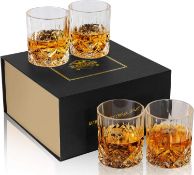 RRP £35.99 KANARS Glasses Set, No-Lead Crystal Glass 300 ml, Set of 4, in Unique Stylish Gift Box