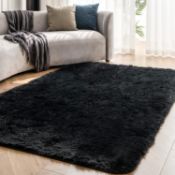 OMERAI Soft Fluffy Rug for Living Room Tie Dye Craft Anti Slip Shaggy Rug Fluffy Faux Fur Rug (