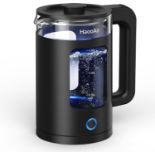 RRP £28.99 Haooair Electric Kettle, 1.5 Liter Easy to Clean Glass Kettle with Blue LED, Fast Boil