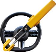 Sevenwalls Twin Bar Steering Wheel Lock - Heavy Duty Car Lock Anti-Theft Device - Universal Fit -