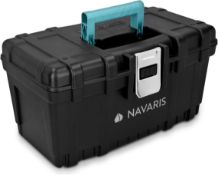 RRP £23.99 Navaris Tool Box 16 Inch - 40cm Rugged Plastic Multi-Purpose Toolbox Case with Lift-Out