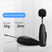 Wireless Microphone, UHF Wireless Mic, Clip on Lapel Lavalier Bluetooth Microphone Wireless for