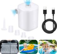 RRP £19.99 Electric Air Pump, 2500mAh Electric Air Pump for Inflatable, Rechargeable Electric Pump
