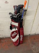 Collection of Golf Items, Golf Clubs with Bag and Golf Balls