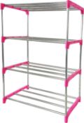 Shoe Rack Small 4-Tier Shoe Organizer No Tools Required Quick Assembly Shoe Rack
