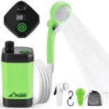 RRP £53.99 WADEO Portable Shower, Camping Shower with Rechargeable 4500mAh Battery & Sinking