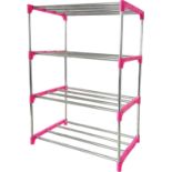Shoe Rack Small 4-Tier Shoe Organizer No Tools Required Quick Assembly Shoe Rack