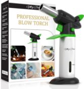 RRP £60 Set of 3 x Spicy Dew Blow Torch - Creme Brulee Torch - Refillable Professional Culinary