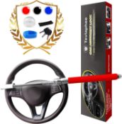 RRP £39.99 Tevlaphee Steering Wheel Lock, Vehicle Anti-Theft Lock, Adjustable, Universal Fit,