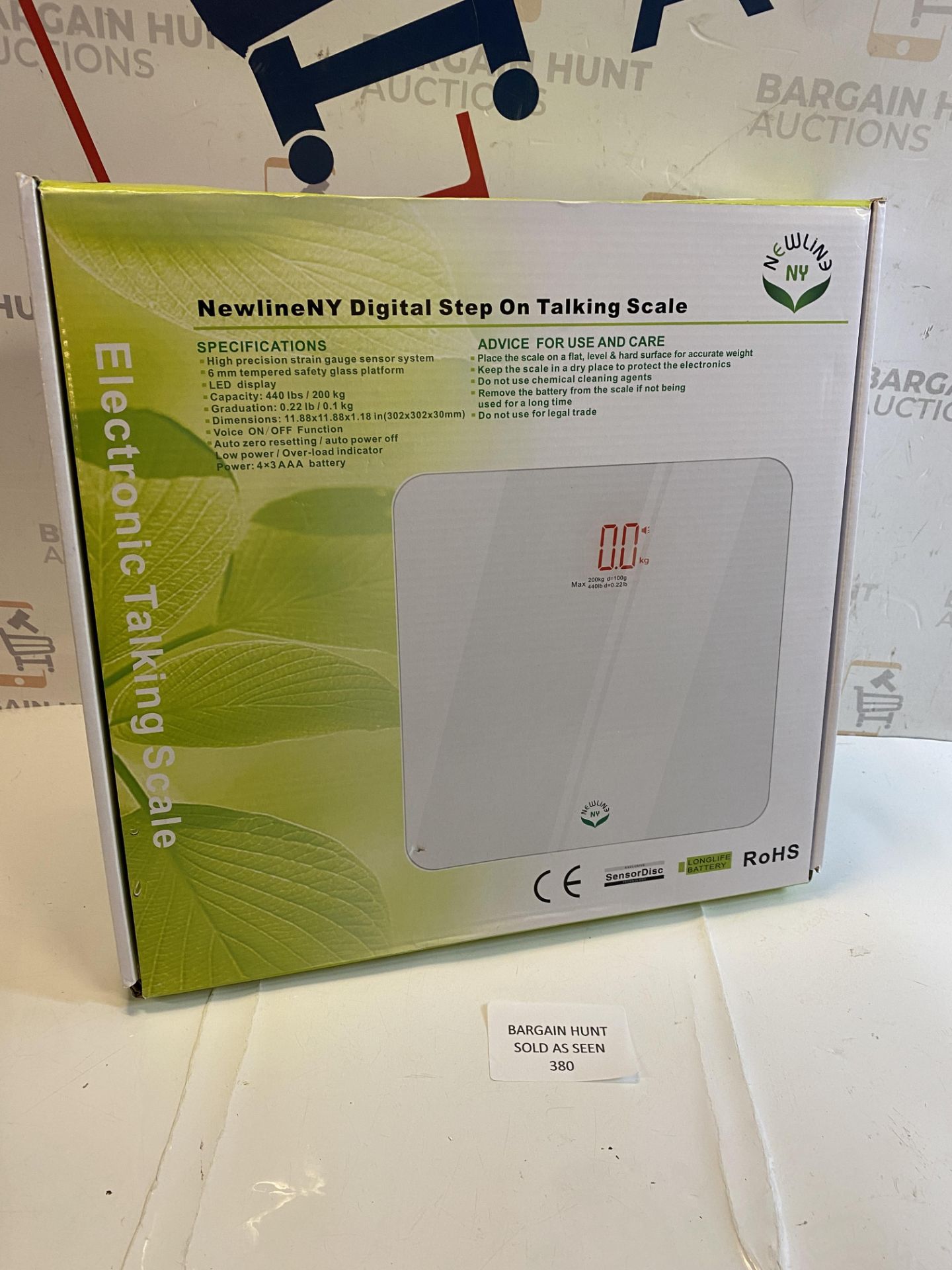 RRP £28.99 NewlineNY Voice Talking Digital Bathroom Scale Easy Auto Step-on Auto Off Technology, - Image 2 of 2