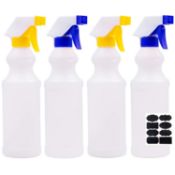 RRP £60 Set of 5 x Youngever 4 Pack 500ML Plastic Spray Bottles, Clear Spray Bottles for Cleaning