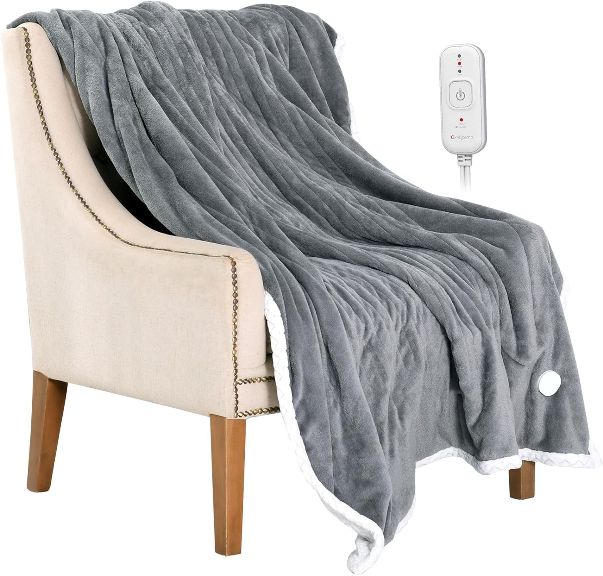 RRP £39.99 Comfytemp Heated Throw Blanket Single (160 X 130cm), Large Electric Throw Heated Blanket