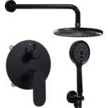 RRP £119 Ronvie Luxury Round Shower System, Rain Shower Set Concealed Shower Head Set with Hose,