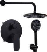 RRP £119 Ronvie Luxury Round Shower System, Rain Shower Set Concealed Shower Head Set with Hose,