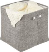 mDesign Fabric Storage Box — Household Storage Basket with Integrated Handles — Perfect for