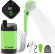 RRP £53.99 WADEO Portable Shower, Camping Shower with Rechargeable 4500mAh Battery & Sinking
