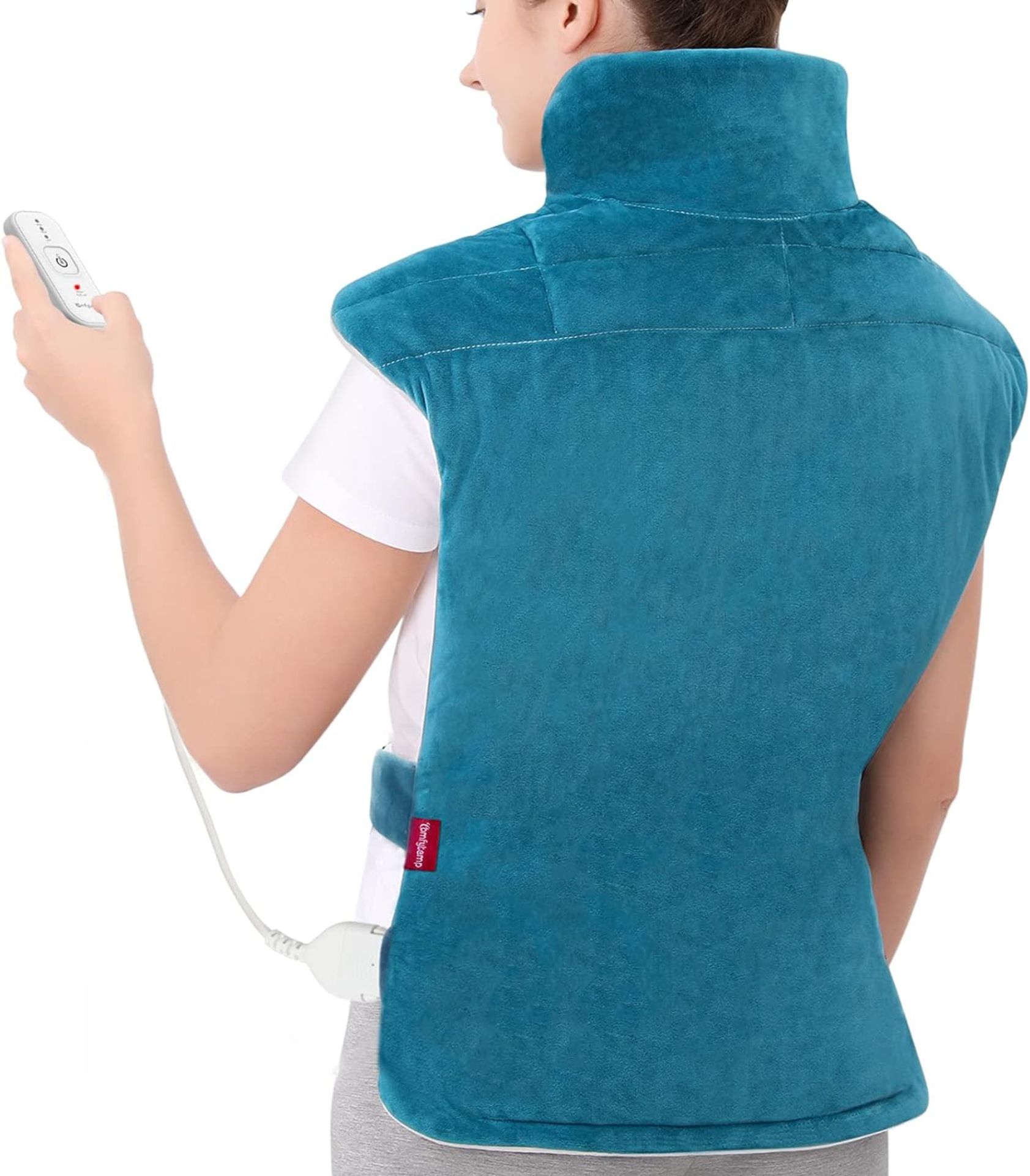RRP £37.99 Comfytemp Weighted Heat Pad for Back Pain Relief, 2.2lb Heated Back Warmer with Waist