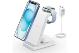 RRP £39.99 JoyGeek 3 in 1 Wireless Charging Station for iPhone, Apple Watch Charger for iWatch,